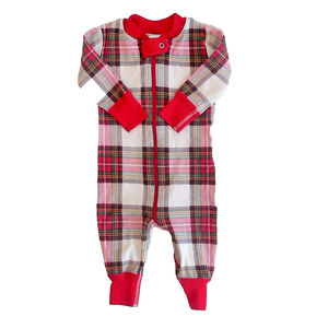 Hanna Andersson Unisex Red Plaid 1-piece Non-footed Pajamas size: 3-6 Months